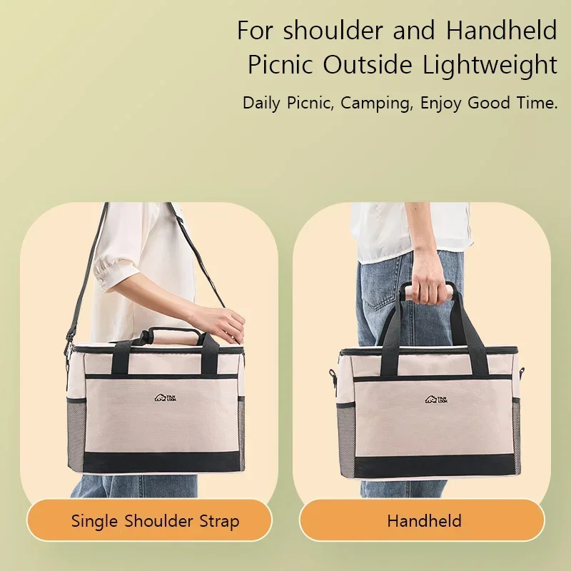 Сумка-холодильник для пикника 30 л/18 л большая вместительная термосумка кемпинга