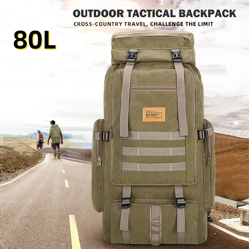 

80L Camping Backpack Men Bags Military Tactical Rucksack For Outdoor Climbing Hiking Travel Back Packs mochila hombre