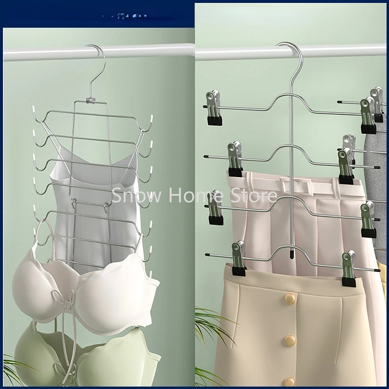 

Storage Rack Hanger Drying Rack Drying Underwear Wardrobe Trouser Rack Foldable Multi-layer Multifunctional Finishing Hook Rack