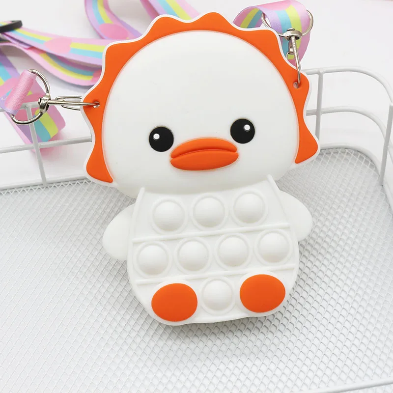 

2022 New Kawaii Messenger Bag for Girls Fidget Toys Pop Ppoper Puzzle Push Bubble Simple Dimple Anti Stress Squeeze Toys for Kid
