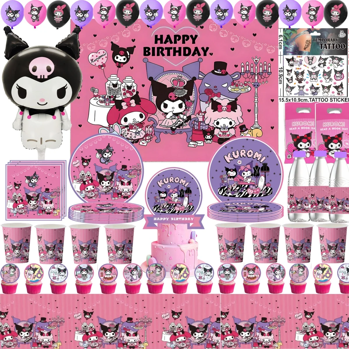 Kawali Kuromied украшение на день рождения одноразовая посуда скатерть декор для торта