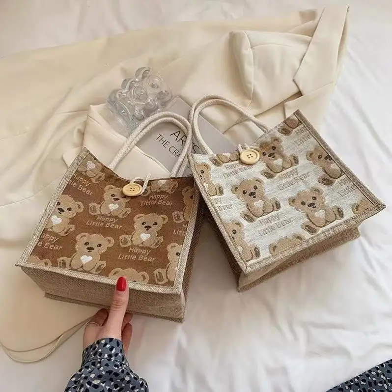 Новинка 2022 японская сумка для ланча Студенческая маленькая через плечо Льняная