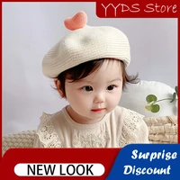 baby beret hat spring and autumn female baby pullover hat girl baby toddler painter hat kids photography props