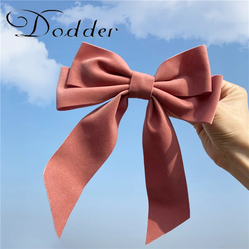 

Vintage Pink Sweet Big Bow Barrette Hairpin for Cute Trendy Accessories Valvet Bowknot Hair Ribbons Ponytail Holder Headdress