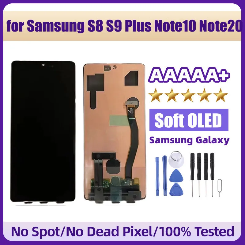

ЖК-экран с дигитайзером на органических светодиодах для Samsung Galaxy S8 S9 S10Lite Plus Note20 Note10 9 lite A715 716 такой же, как оригинал
