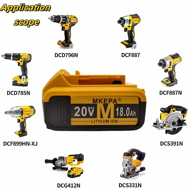 Сменный литий-ионный аккумулятор DCB200 20 В 16 Ач-18 Ач подходит для 18 DCB184 DCB182 DCB180 DCB181 DC