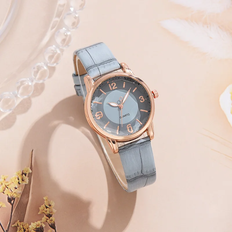 Fashion Casual Women's High-end Leather Dual Color Dial Quartz Watch It's Best To Choose A Friend's Wife As A Gift