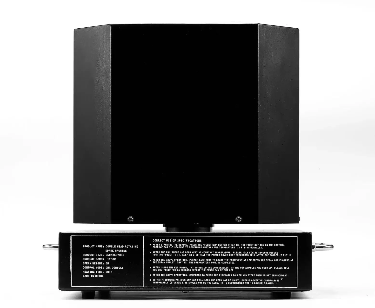 Двойная бесконечная вращающаяся машина для холодных и фейерверков. Машина