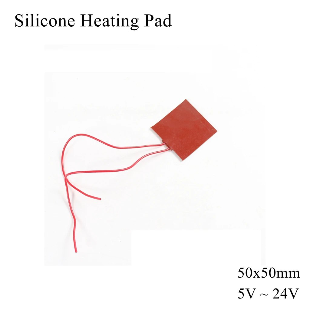 

50x50mm 12V 110V 220V Silicone Rubber Heating Pad Square Flat Band Heater Oil Engine Tank Mat Plate Waterproof 3D Printe 50mm