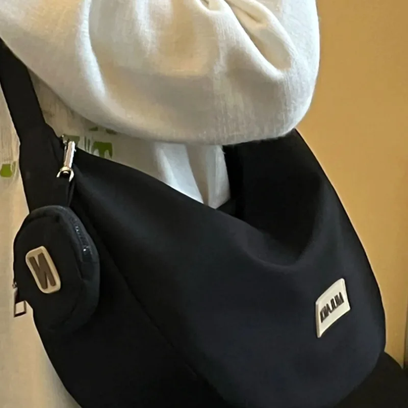 

Однотонная цветная нейлоновая сумка через плечо для студентов, Большая вместительная Повседневная простая спортивная сумка через плечо унисекс, версия стандарта