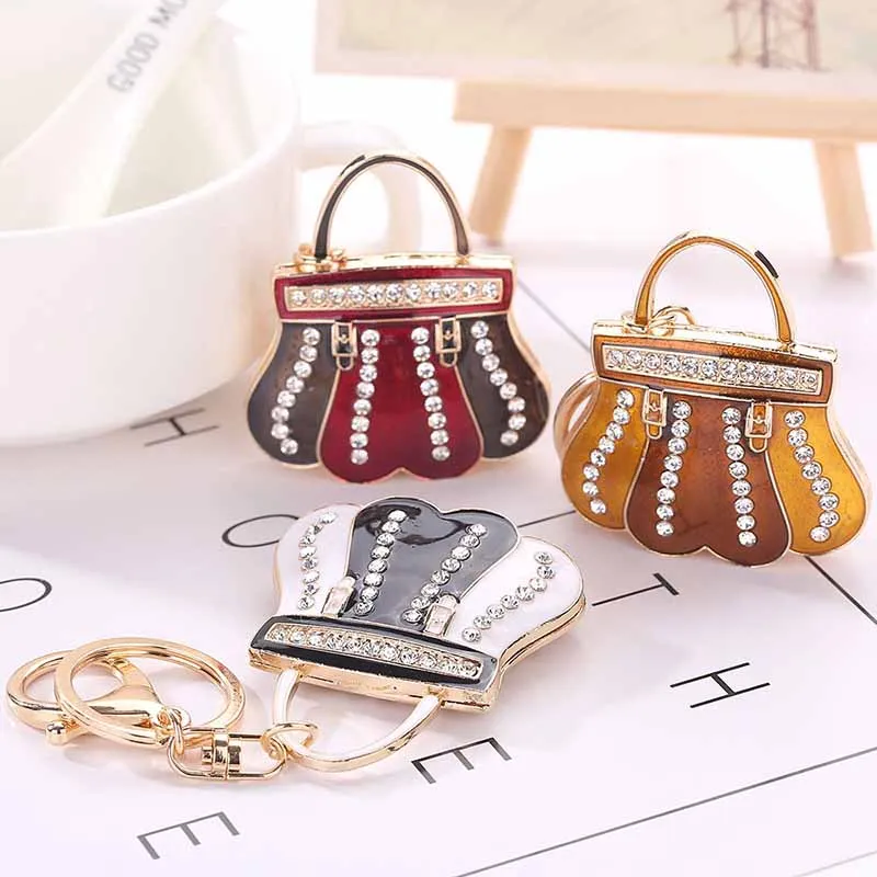 Лидер продаж корейский брелок стразы из сплава модель сумочки украшение для
