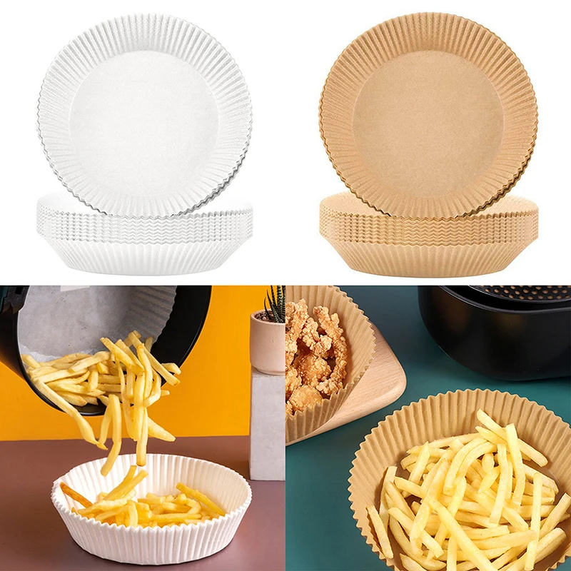 

50/100pcs Air Fryer Special Papers 16cm Oil-absorbing Paper Household Barbecue Plate Food Oven Non-Stick Pads Bakeware