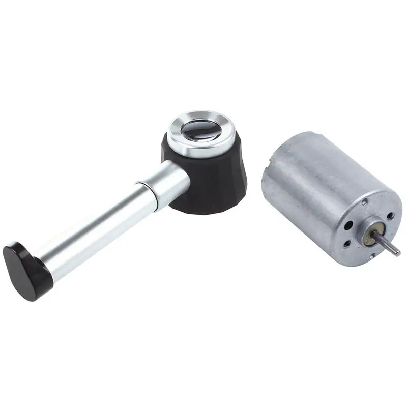 

10X Handheld LED Optical Glass Magnifier & 1X DC 1.5-9V 4000R/MIN Speed Output High Torque 17Mm Electric Mini Motor