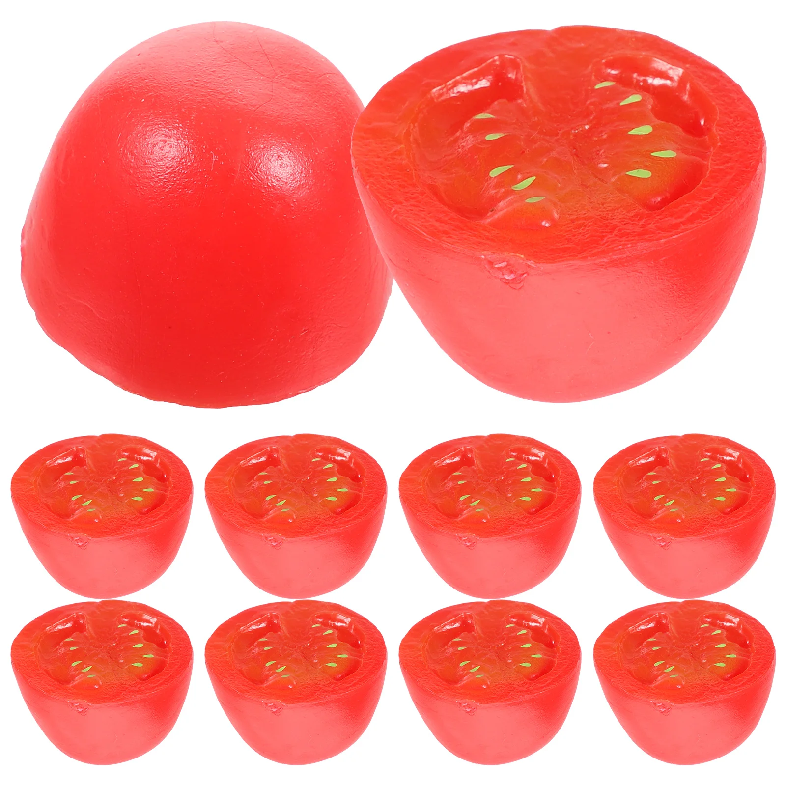 

10 Pcs Restaurant Vegetable Props Artificial Lifelike Cherry Tomato Models Half Store Photo Ornaments Simulation Fake Creative