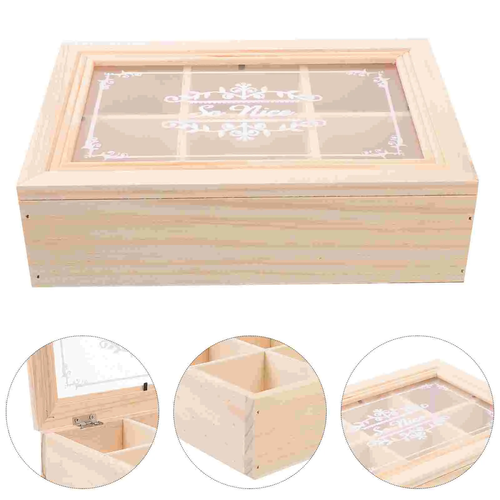 

Jewelry Storage Box Desk Organizer Wooden Travel Case Watch Container Supply Display