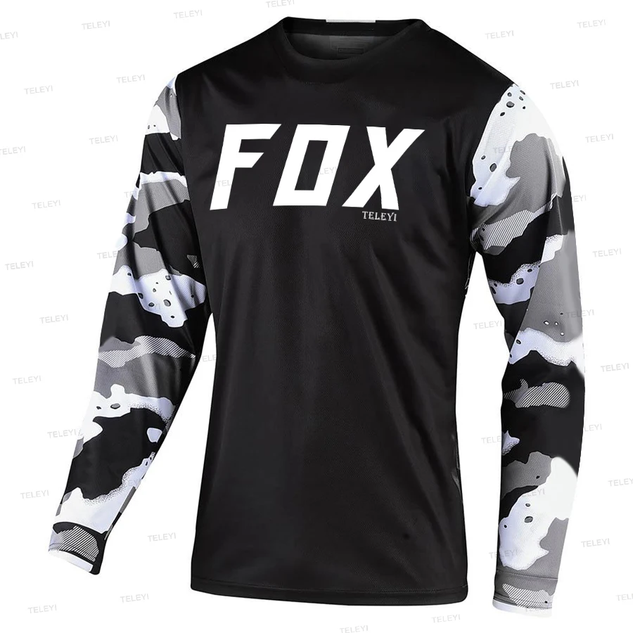 

2023 Men's Downhill Jerseys mtb fox teleyi racing Mountain Bike Shirts Offroad DH Motorcycle Jersey Motocross Sportwear Racing