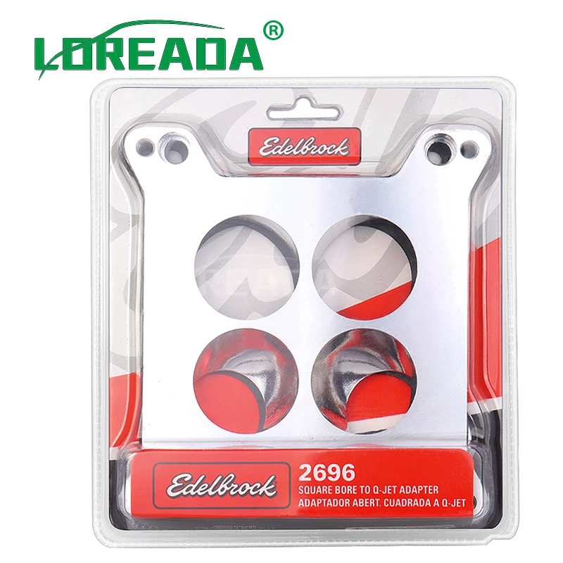 

Aluminum Carburetor Adapter Plate Edelbrock 2696 Four Hole Square-Bore to Square-Bore Adaptador de carburador Individual venturi