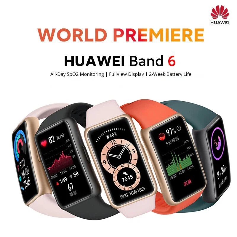 Умный Браслет Huawei Band 6 измерение кислорода пульса AMOLED экран 1 47 дюйма большой