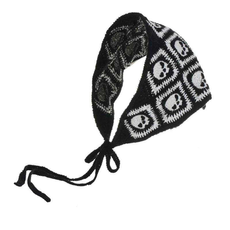 Симпатичная повязка на голову со скелетом платок головной убор ручной работы