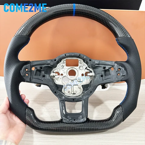 Рулевое колесо из углеродного волокна, кожаная алькантара для Volkswagen Golf 7 7.5 GTI GTD GTE R 2013-2020 Polo GTI Tiguan Passat DSG