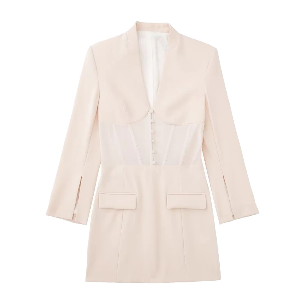 

Новинка 2022, Модный женский костюм с карманами и украшением, стильное платье с завязкой сзади, элегантная женская мини-юбка в стиле ретро на б...