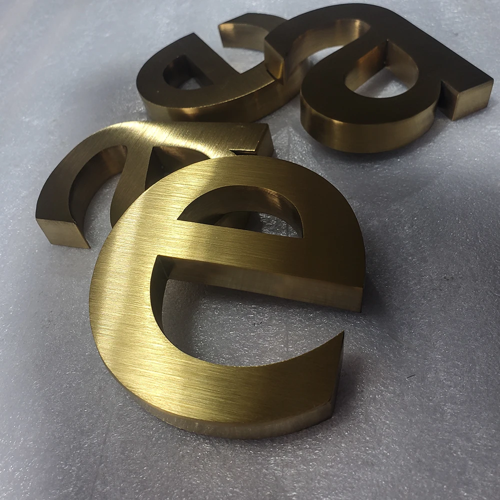 New design Indoor channel letter 3D brusehd stainless steel letters