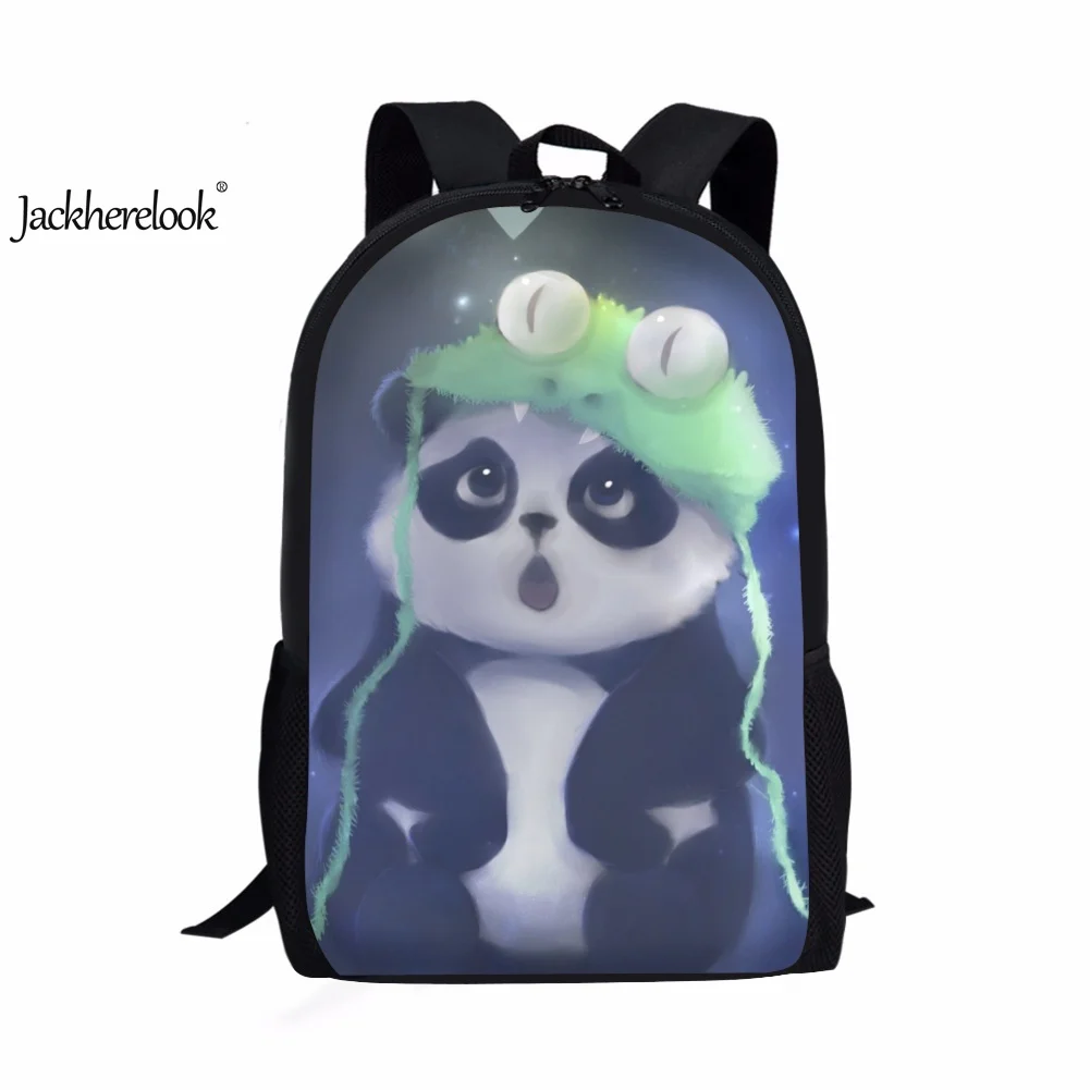 Школьные ранцы Jackherelook с милым дизайном в виде панды, 3D модный рюкзак для книг для детей, девочек, мальчиков, школьные ранцы с мультяшным прин...