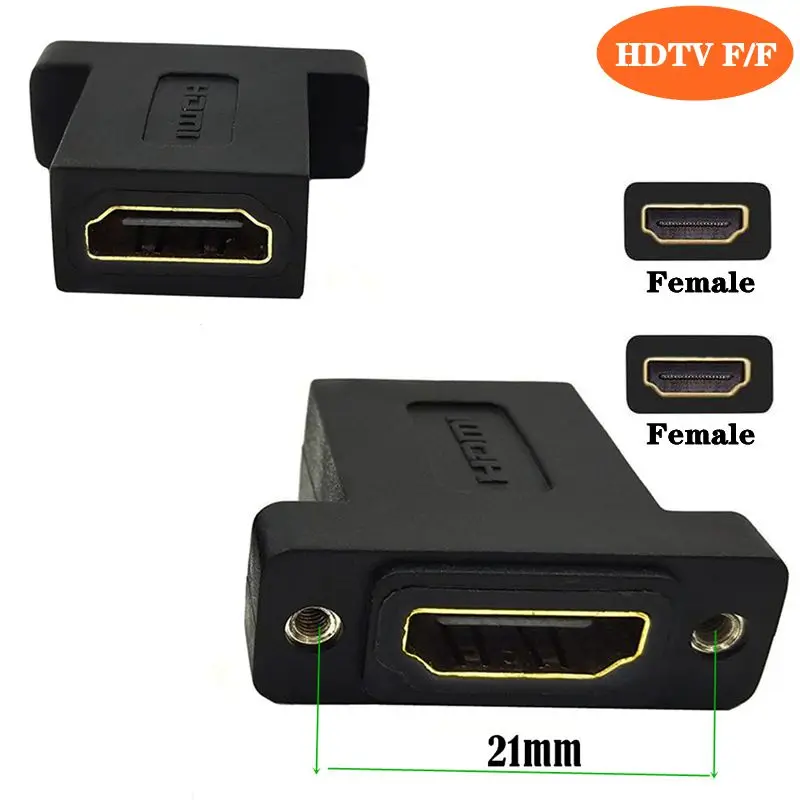 

HDMI совместимый с гнездом-гнездом с гайкой, фиксированная головка шасси, высокочеткое HDMI совместимое Удлинительное соединение M2.5 метрическое