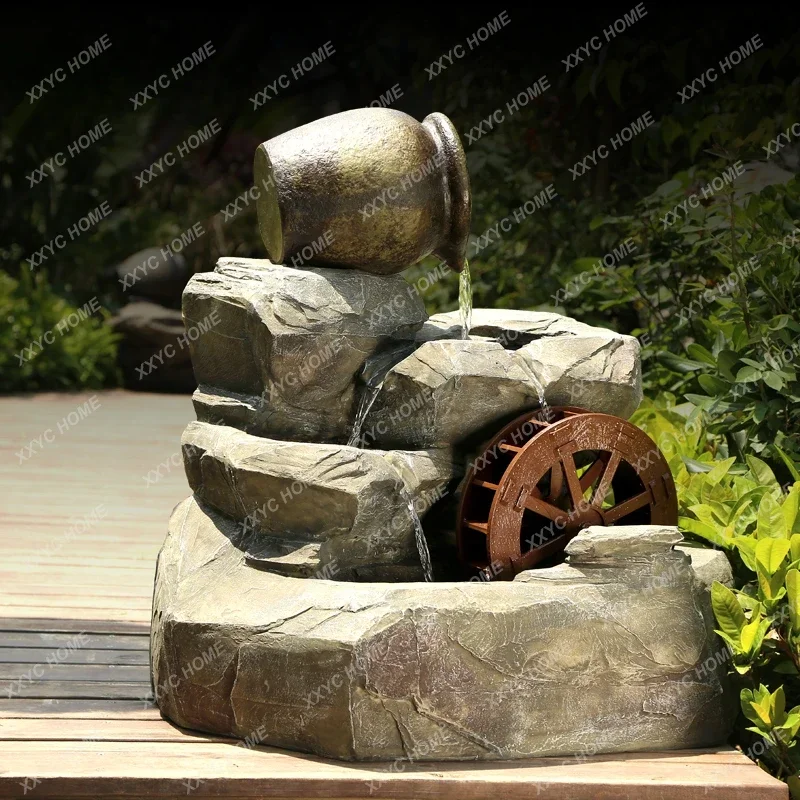 Керамический горшок искусственная гора и фонтан колесо фэншуй креативный пруд