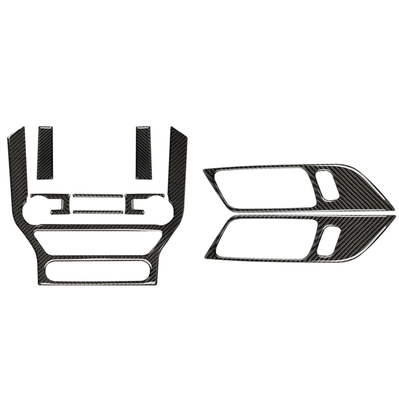 

2 Set Car Accessories: 1 Set Central Control Panel Interior Trim Cover & 1 Set Carbon Fiber Door Cover Sticker