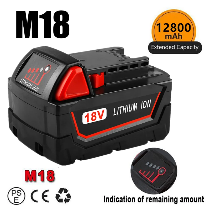 

Литий-ионный Резервный аккумулятор 18 в 12800 мАч M18 XC для Milwaukee 48-11-1815 m18b2 m18b4 m18bx L50
