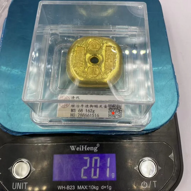 Антикварный золотой слиток большой торт Цин династии PCGS коллекция украшений для