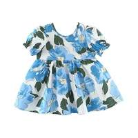 kids summer clothing 2022 newborn baby girl dresses korean fashion short sleeve infant flowers dress toddler clothes set bc2188
