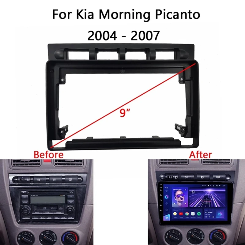 

9inch 2 Din Car Radio Fascia For KIA Morning Picanto 2004-2007 car Video Player Audio Frame Dashboard Panel Mount Kit