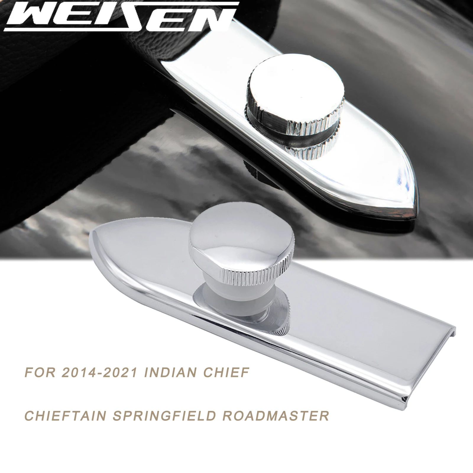 

For Indian 2014-2023 Chief Chieftain Roadmaster Springfield Models Motorcycle Black & Chrome Seat Bolt Mount Cover Screw