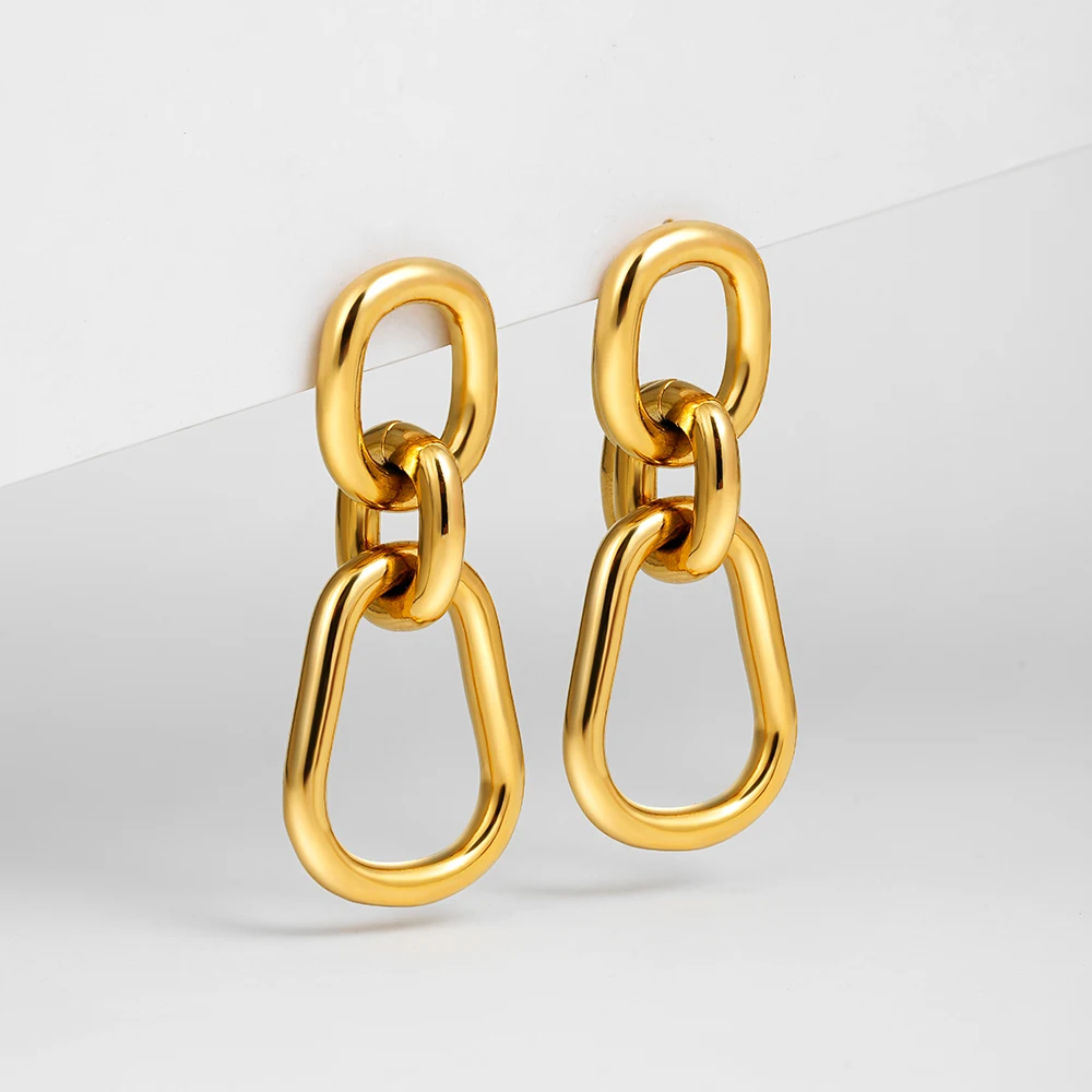 Винтажные соединяющие круглые серьги-подвески золотого цвета для женщин фианиты