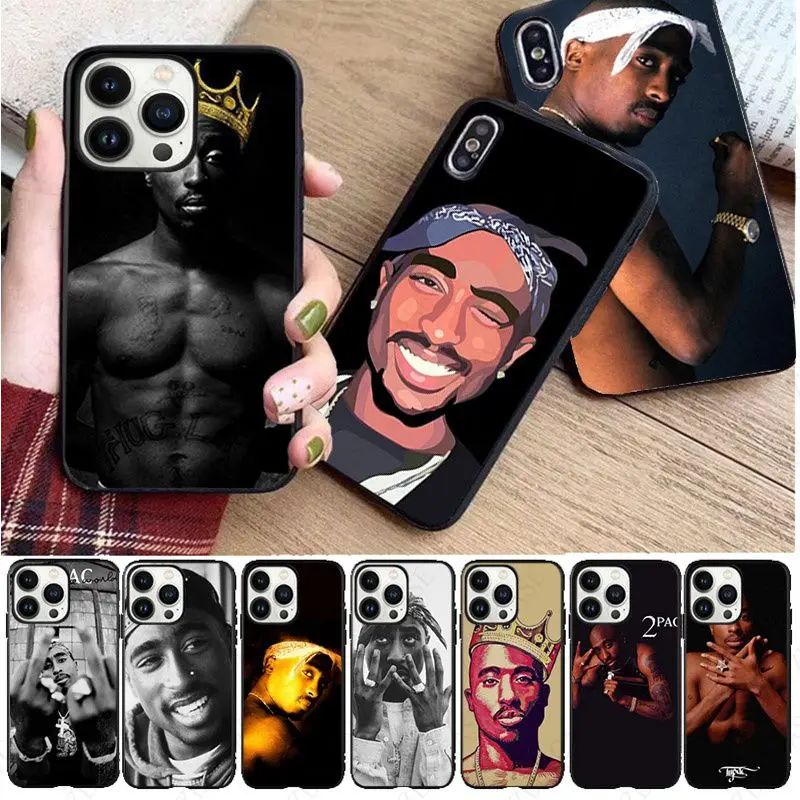 Мягкий чехол для телефона 2Pac Tupac iphone 15pro 14pro 11pro 12 13pro xs max 7 8 SE 2020 XR 12mini 15plus 13mini