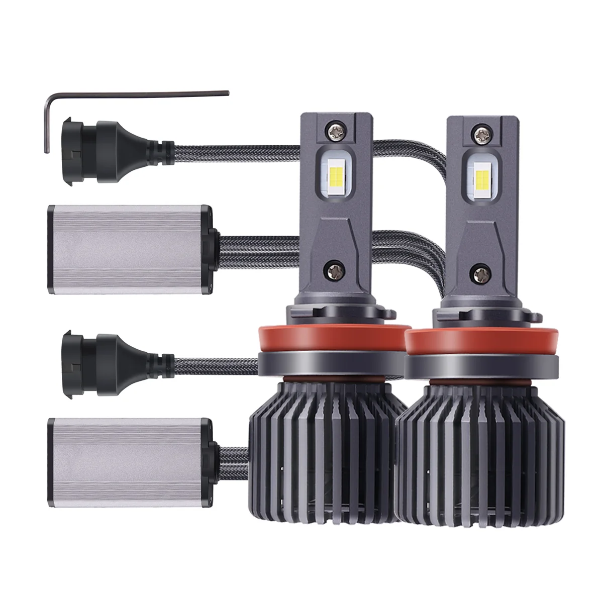 

Автомобильная светодиодная лампа для фары 300W 30000LM 9005 9006 H7 H11 6000K белая противотуманная фара P9 (H11)