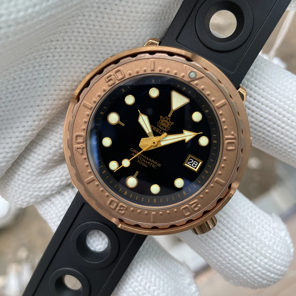 

Steeldive SD1975S Bronze Watch Men CUSN8 Bronze Diver Watch NH35 Automatic 300M Water Resistant Mechanical Watches Mens 2020