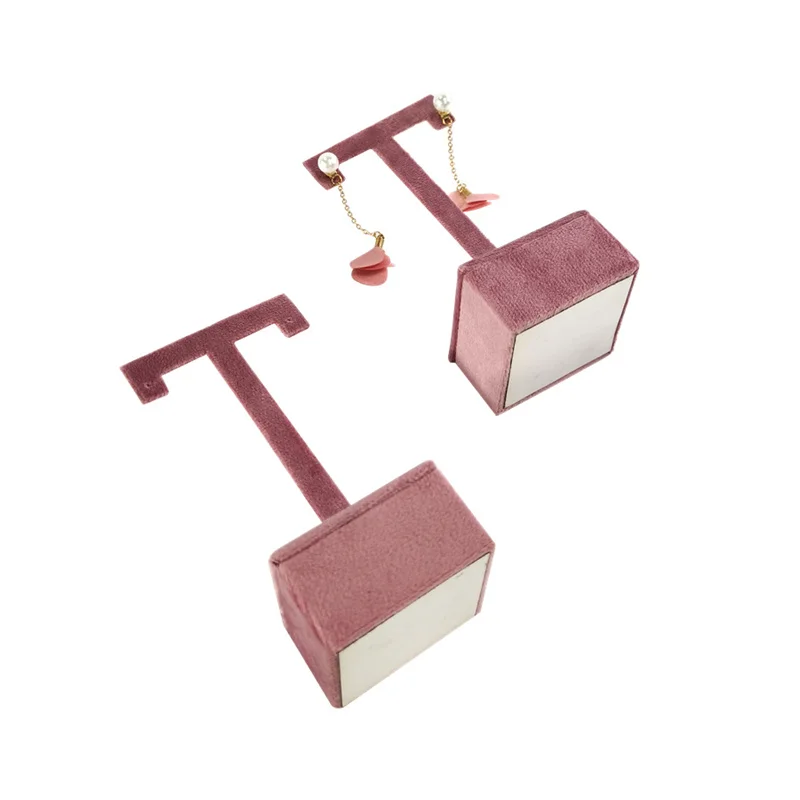 Розовый Бархатный Т-органайзер Для Сережек И Ювелирных Изделий С Утолщенной