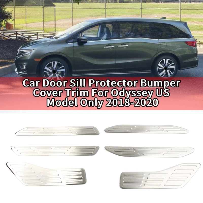

6Pcs/Set Car Door Sill Protector Bumper Cover Trim For Honda Odyssey US Model Only 2018-2020