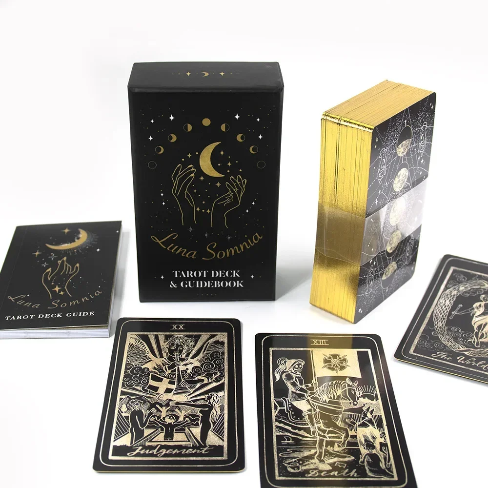 Luna somnia Tarot 78 шт. карт Размер 1:1 Позолоченный край руководство книга Таро
