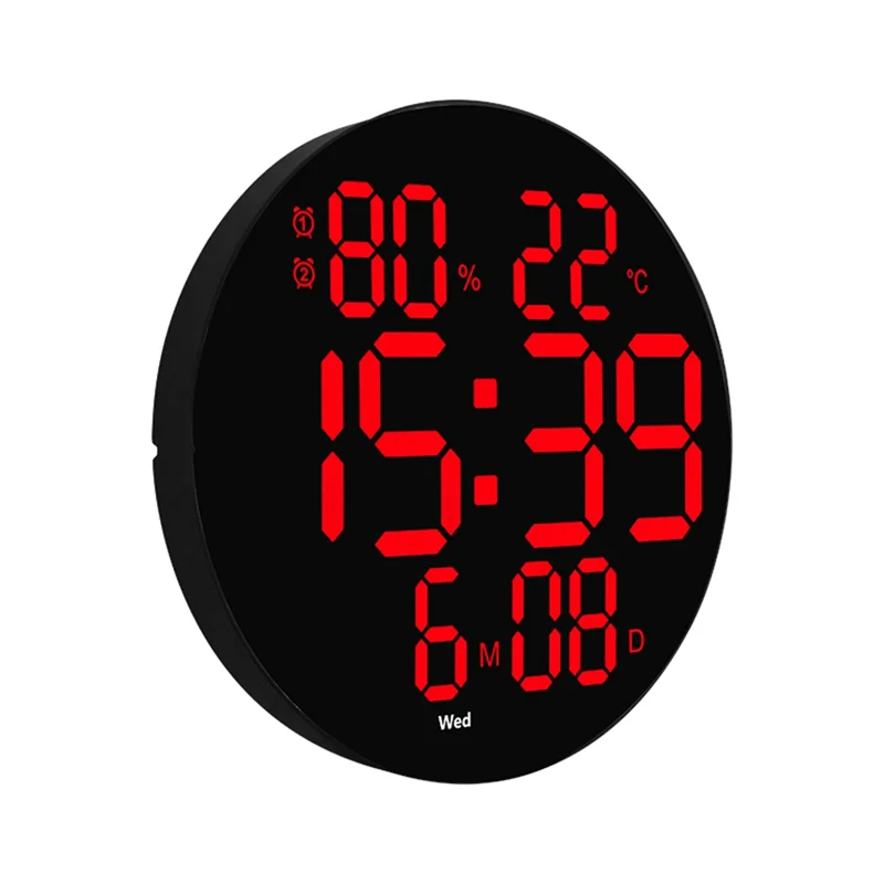 

Цифровые настенные часы с пультом дистанционного управления, настольные часы с автоматическим затемнением, датой, датой и днем, для гостино...