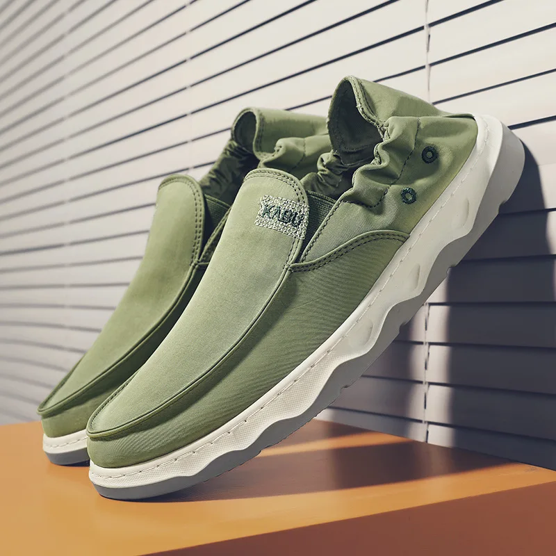 

New Men's Shoes A Pedal Cloth Shoes Slip-on Shoes Men's Ice Silk Canvas Shoes Breathable Shoes Fashion Sneakers Men