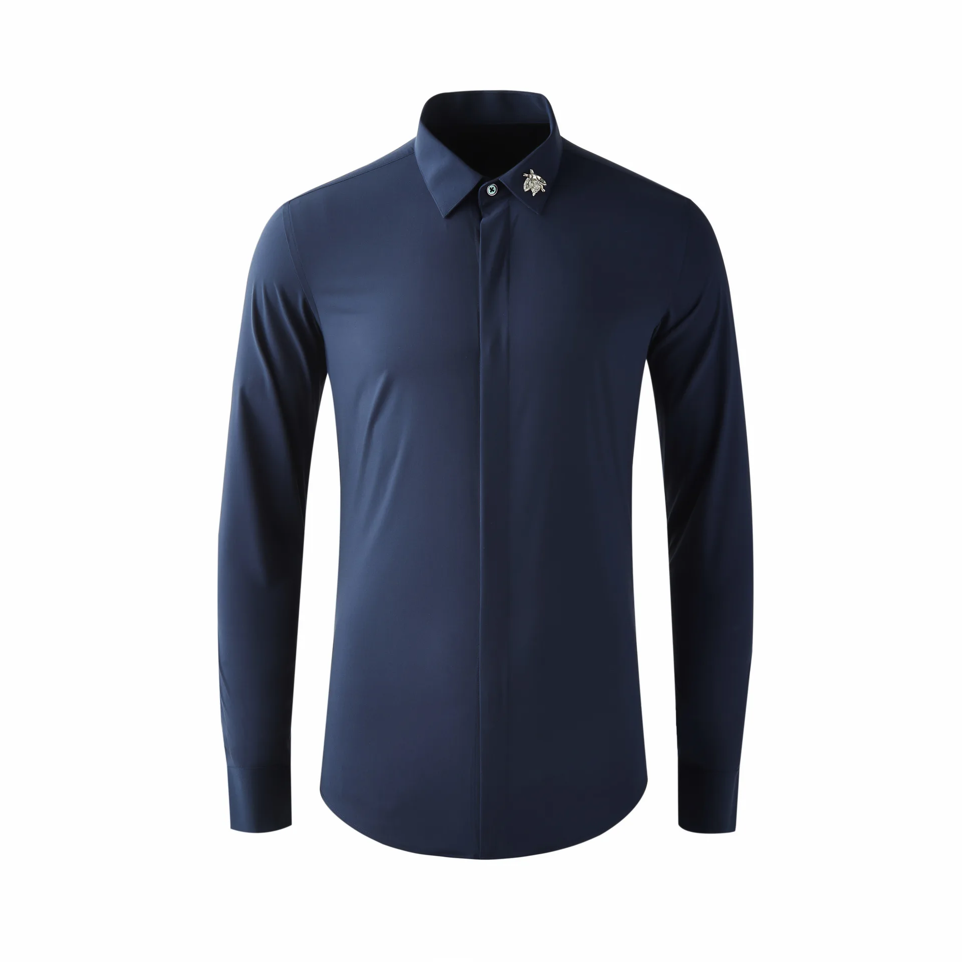 

Hand-made Diamond Bee Shirts for Men Long Sleeve Casual Slim Shirt Male Business Formal Dress Shirts Banquet Tuxedo Party Blouse