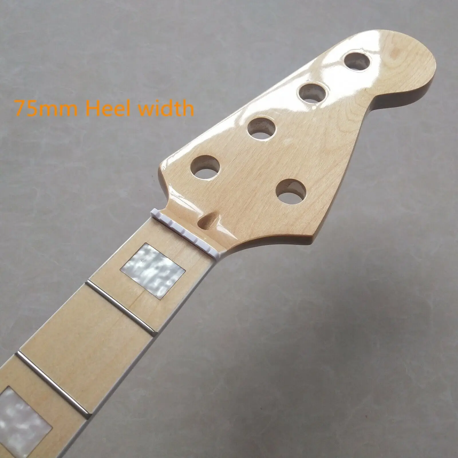 Gloss 5 String Bass Guitar Neck 21 fret 34inch Maple Fretboard Block inlay parts