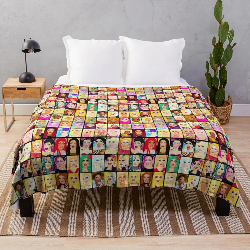 

LIFE IS A DRAG Throw Blanket knitted plaid