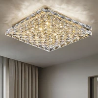 2022 ceiling lamp k9 crystal luster ceiling chandelier rc dimmable led rectangle indoor lighting for livingdining room bedroom