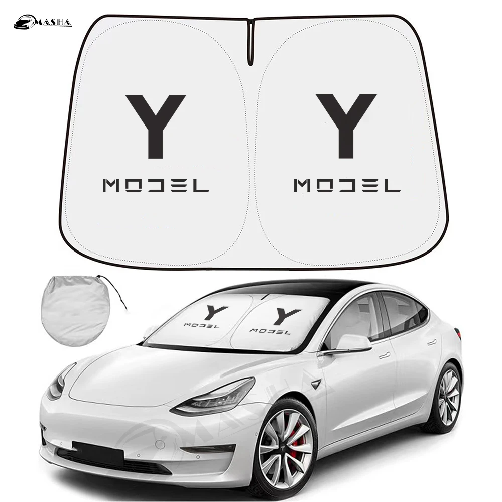 

Car Windshield Sun Shade Sun Visor Protector Front Window Sunshade Visor for Tesla Model 3 Y 2016 - 2022 Interior Accessories