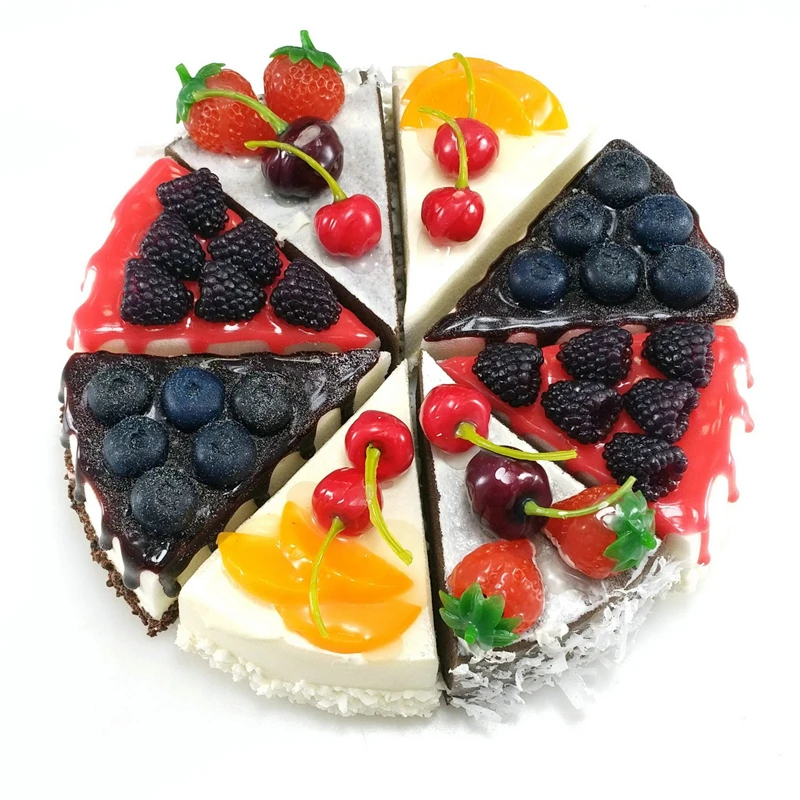 

1Pc Artificial Simulation Fruit Cakes Triangle Mousse Cake Fake Dessert Food Photography Pro Food Model Tea Table Decor Ornament